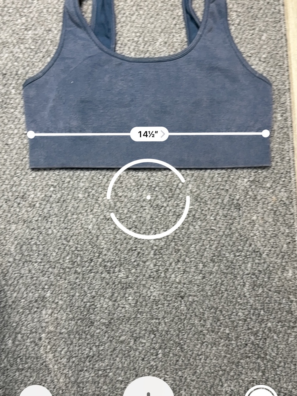 90 Degree By Reflex Ribbed Blue Sports Bra, Size L - Picture 4 of 6